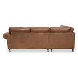 Edward Chocolate Faux Leather Left Hand Corner Sofa from Roseland Furniture