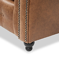 Edward Chocolate Faux Leather Left Hand Corner Sofa from Roseland Furniture
