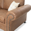 Edward Chocolate Faux Leather Left Hand Corner Sofa from Roseland Furniture