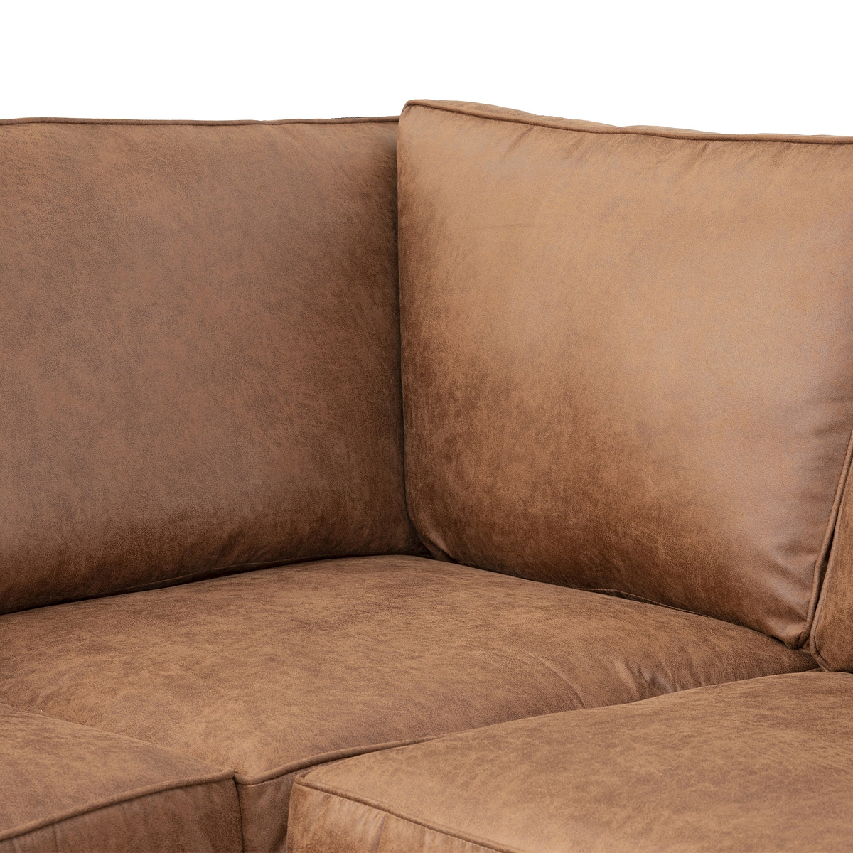 Edward Chocolate Faux Leather Left Hand Corner Sofa from Roseland Furniture