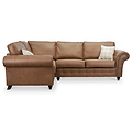 Edward Chocolate Faux Leather Left Hand Corner Sofa from Roseland Furniture