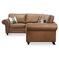 Edward Chocolate Faux Leather Left Hand Corner Sofa from Roseland Furniture