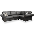 Edward Black Faux Leather Right Hand Corner Sofa from Roseland Furniture