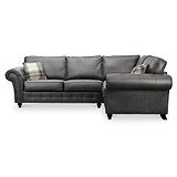Edward Black Faux Leather Right Hand Corner Sofa from Roseland Furniture