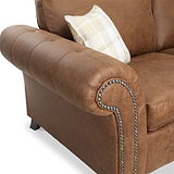 Edward Chocolate Faux Leather Right Hand Corner Sofa from Roseland Furniture