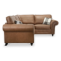 Edward Chocolate Faux Leather Right Hand Corner Sofa from Roseland Furniture