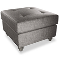 Edward Black Faux Leather Footstool from Roseland Furniture