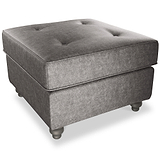 Edward Black Faux Leather Footstool from Roseland Furniture