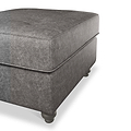 Edward Black Faux Leather Footstool