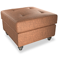 Edward Chocolate Faux Leather Footstool from Roseland Furniture