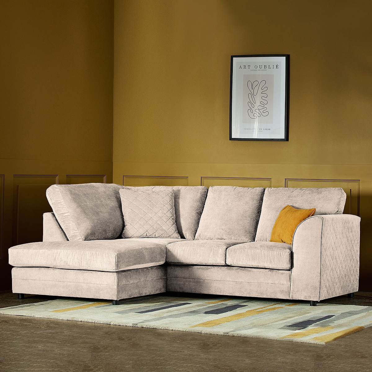Seymour Stone Left Hand Corner Sofa