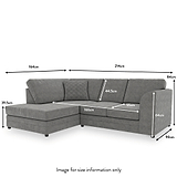 Seymour Charcoal Left Hand Corner Sofa dimensions