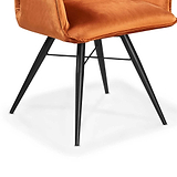 Quinn Swivel Velvet Dining Chair - Close up of legs