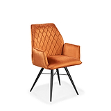 Quinn Swivel Orange Velvet Dining Chair by Roseland Furniture