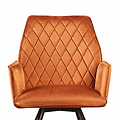 Quinn Swivel Velvet Dining Chair - Close up of seat