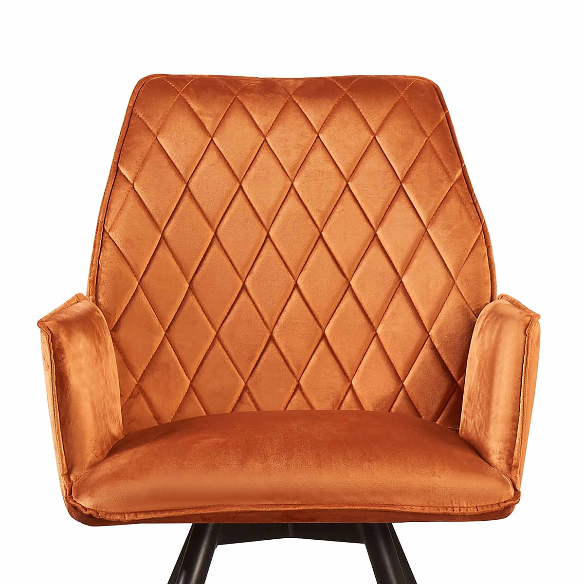 Quinn Swivel Velvet Dining Chair - Close up of seat