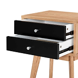 Aubrey Black 2 Drawer Bedside Table