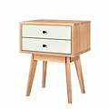 Aubrey White 2 Drawer Bedside Table