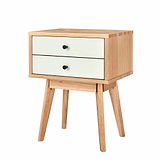 Aubrey White 2 Drawer Bedside Table