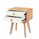 Aubrey White 2 Drawer Bedside Table