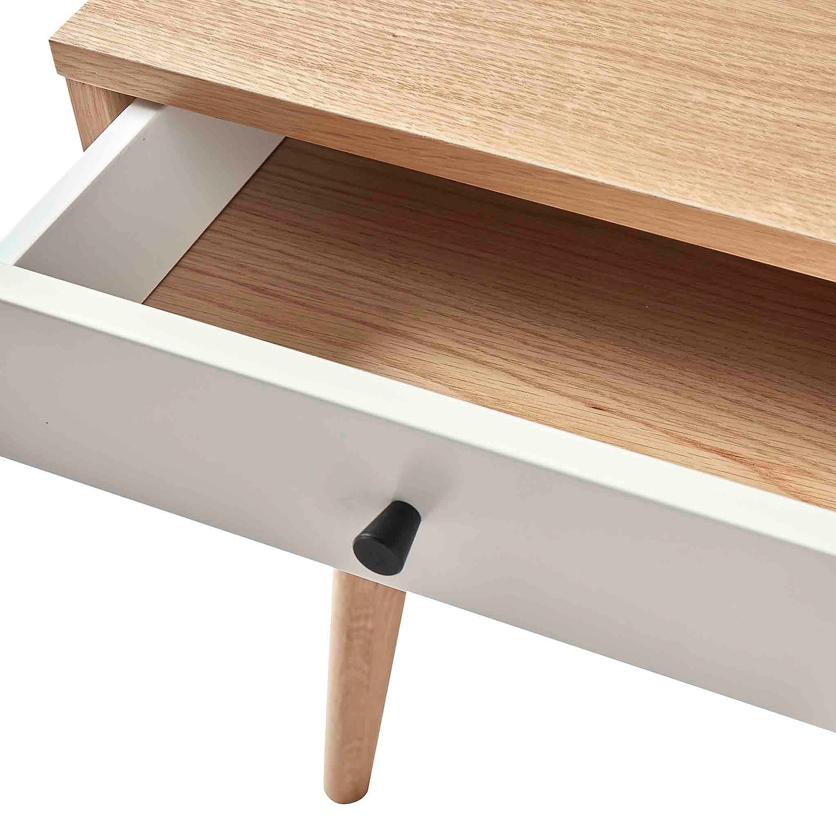 Aubrey White 2 Drawer Bedside Table