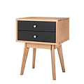 Aubrey Grey 2 Drawer Bedside Table