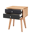 Aubrey Grey 2 Drawer Bedside Table