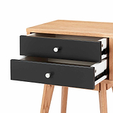 Aubrey Grey 2 Drawer Bedside Table
