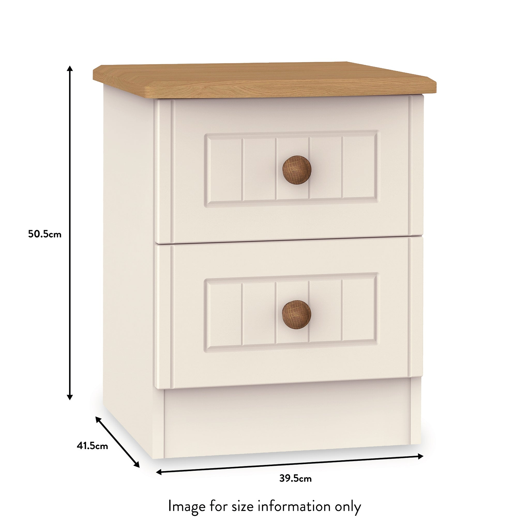 Brixham Cream 2 Drawer Bedside from Roseland