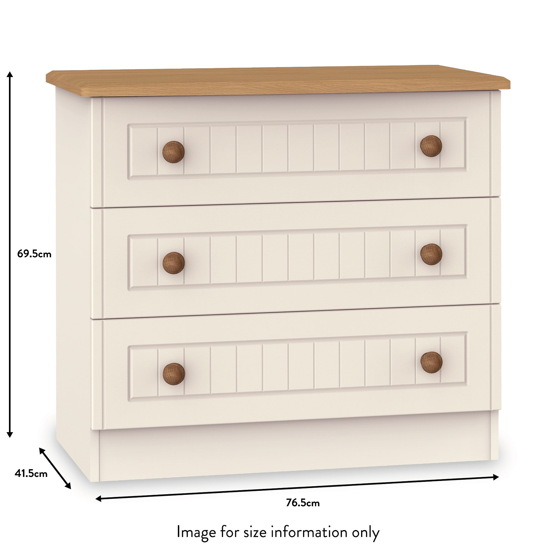 Brixham Cream 3 Drawer Chest from Roseland