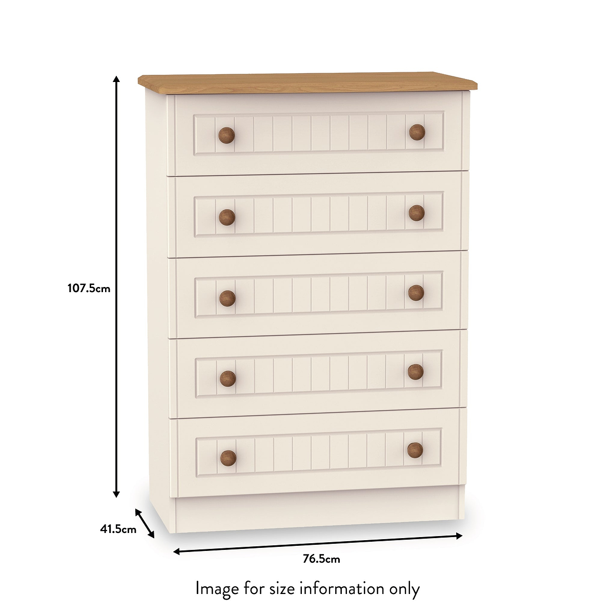 Brixham Cream 5 Drawer Chest from Roseland