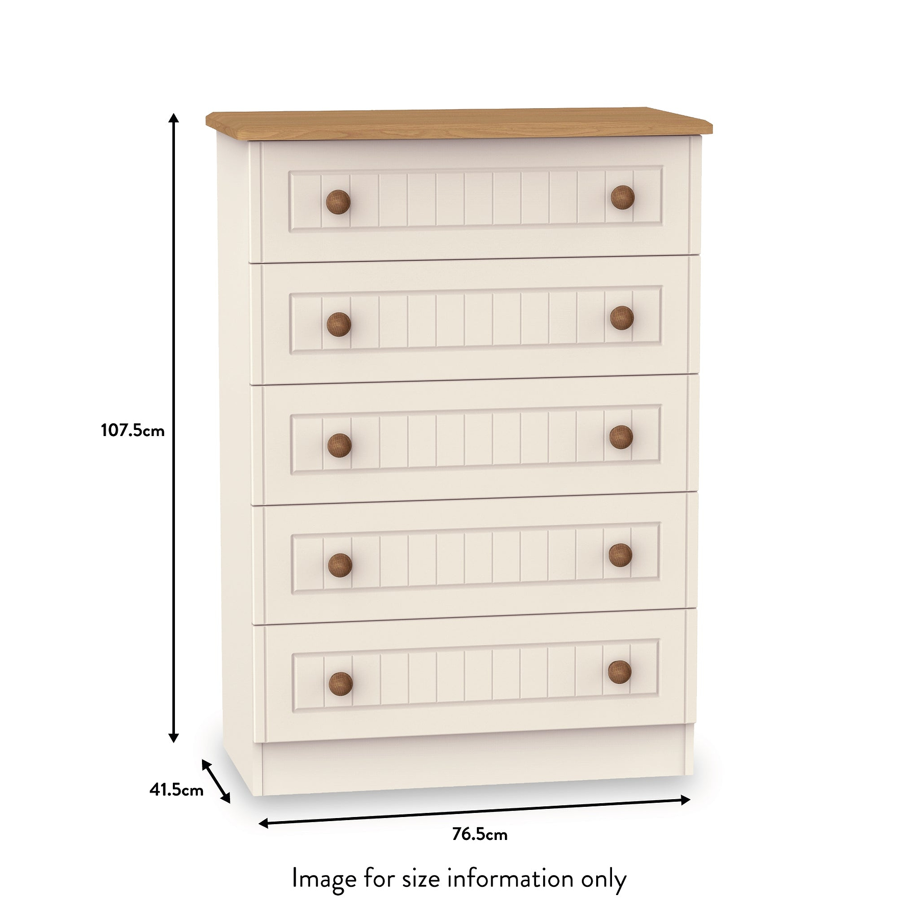 Brixham Cream 5 Drawer Chest from Roseland