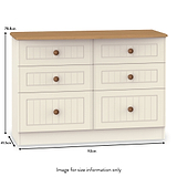 Brixham Cream 6 Drawer Wide Chest from Roseland
