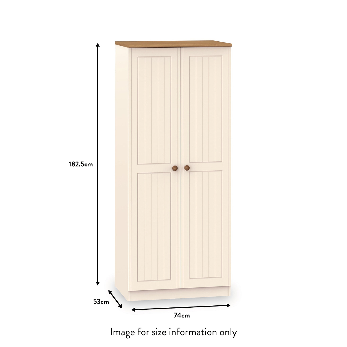 Brixham Cream 2 Door Wardrobe from Roseland