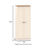 Brixham Cream 2 Door Wardrobe from Roseland