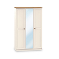 Brixham Cream Triple Mirror Wardrobe from Roseland