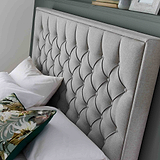 Sutton Grey Upholstered Fabric Ottoman Storage Storage Bed 