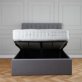 Sutton Grey Upholstered Fabric Ottoman Storage Storage Bed 
