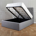 Sutton Grey Upholstered Fabric Ottoman Storage Storage Bed 
