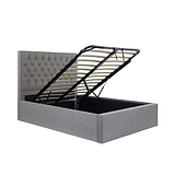 Sutton Grey Upholstered Fabric Ottoman Storage Storage Bed 