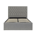 Sutton Grey Upholstered Fabric Ottoman Storage Storage Bed 
