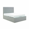 Sutton Grey Upholstered Fabric Ottoman Storage Double Bed from Roseland Furniture