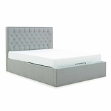 Sutton Grey Upholstered Fabric Ottoman Storage King Size Bed