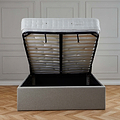 Sutton Oatmeal Upholstered Fabric Ottoman Storage Storage Bed 