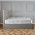Sutton Oatmeal Upholstered Fabric Ottoman Storage Storage Bed 