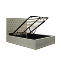 Sutton Oatmeal Upholstered Fabric Ottoman Storage Storage Bed 