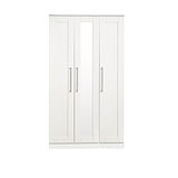 Bellamy White Large triple wardrobe with mirror from Roseland