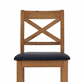 Zelah Oak Crossed Back Bar Stool - Close up of crossed back