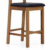 Zelah Oak Crossed Back Bar Stool - Close up of legs of barstool