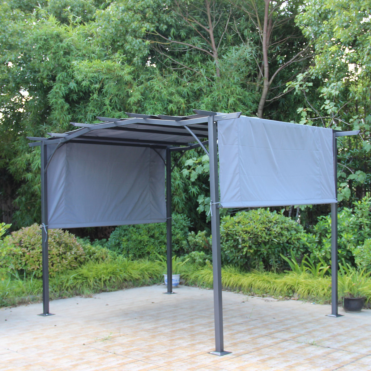 San Remo Grey Sliding Pergola Gazebo Shelter